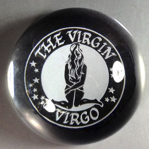Virgo Pre-engraved Domed Paperweight, 9cm diameter.