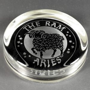Aries Pre-engraved Flat Paperweight 9cm